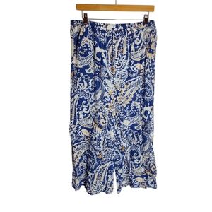 Nicole Miller New York Wide Leg Floral Gauzy crop pants, beachy coastal L